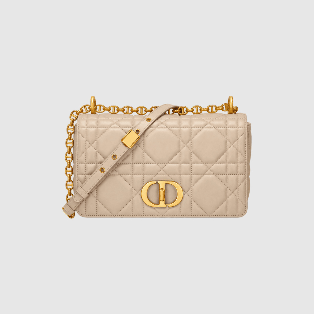 Soft Dior Caro 미디엄 백 파우더 베이지 매크로까나쥬 양가죽