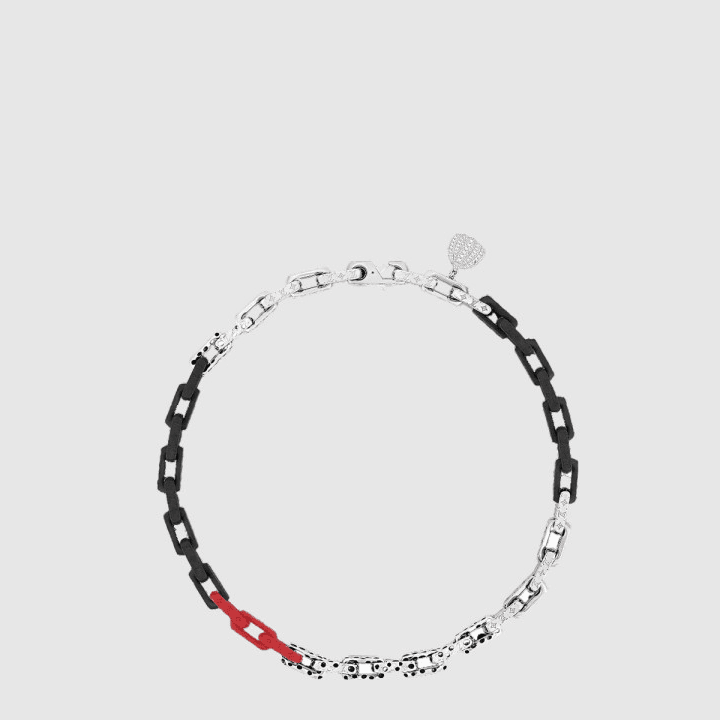 루이비통 모노그램 체인 실버&블랙 목걸이