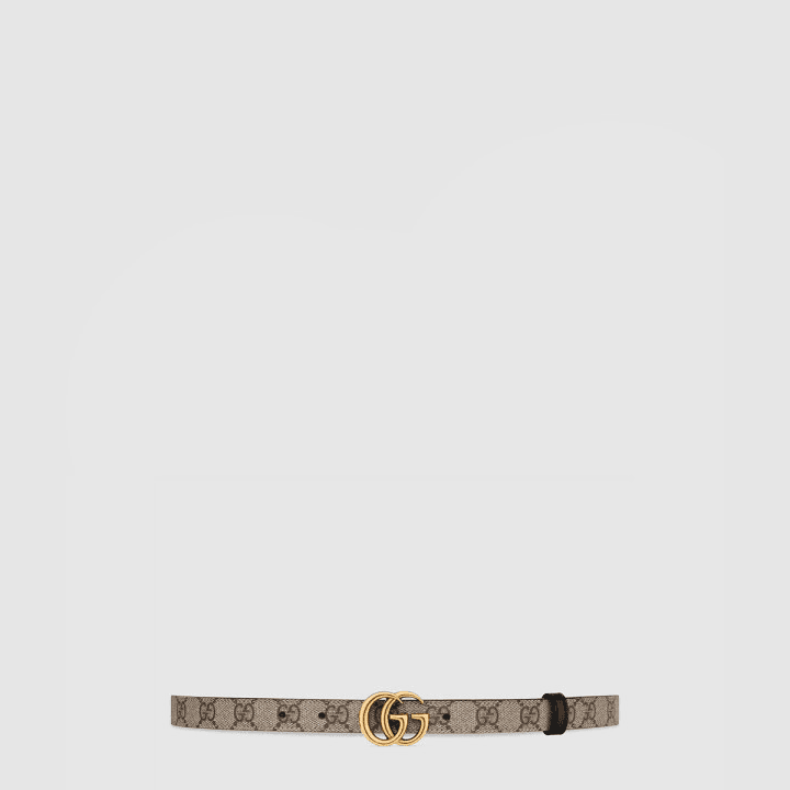 구찌 GG 마몬트 리버서블 씬 벨트 'Beige/Ebony' 659418