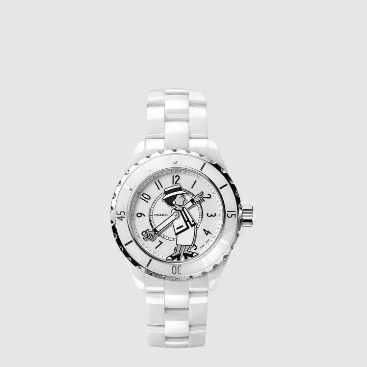 샤넬 마드모아젤 J12 쿠튀르 시계, 38mm 화이트