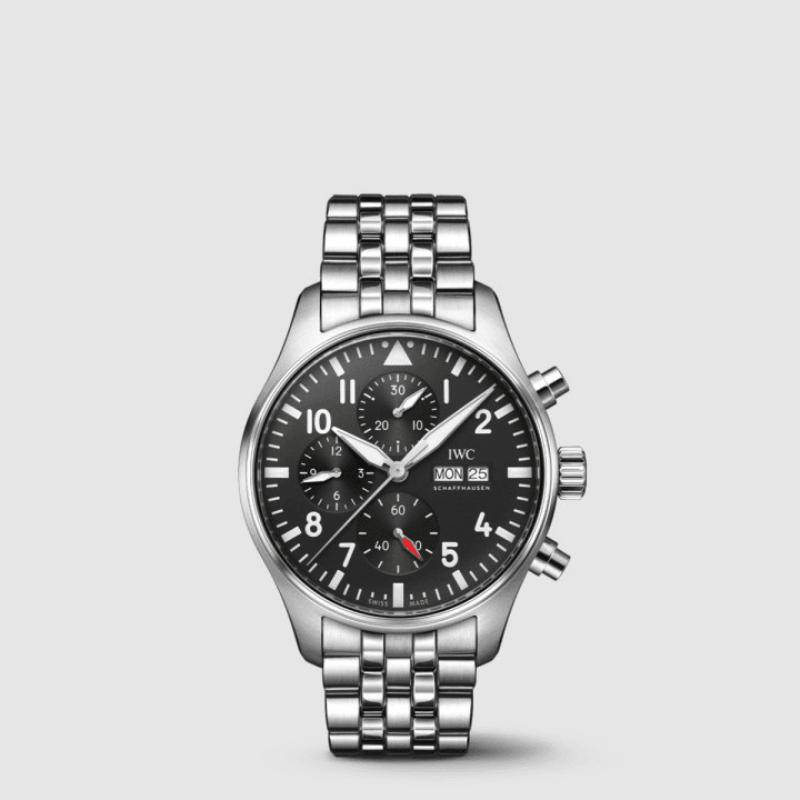 IWC 파일럿 워치 크로노그래프 실버&블랙