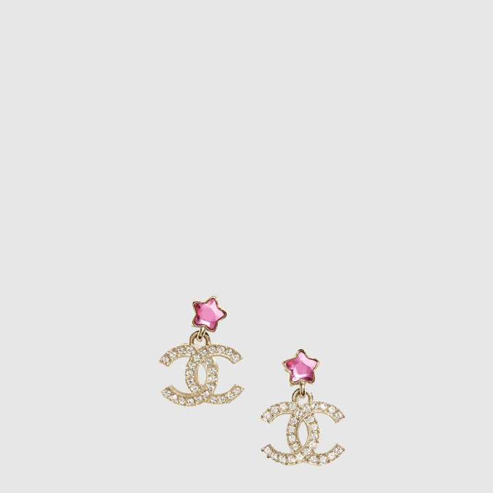 샤넬 Pendant 골드&핑크 귀걸이