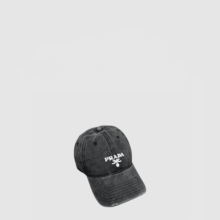 프라다 차콜 베이스볼 캡