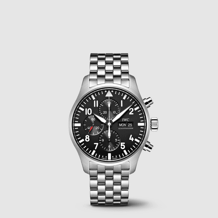 IWC 파일럿 워치 크로노그래프 실버&블랙