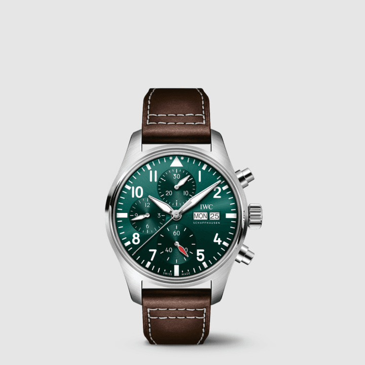 IWC 파일럿 워치 크로노그래프 41 실버&그린