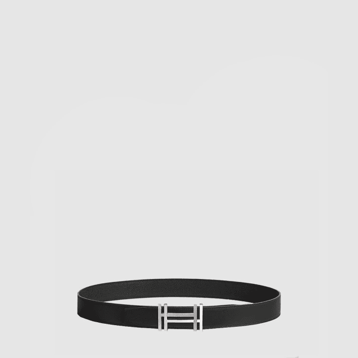에르메스 H au Carre 벨트 버클 & 리버서블 가죽 스트랩 32mm 이미지형 블랙