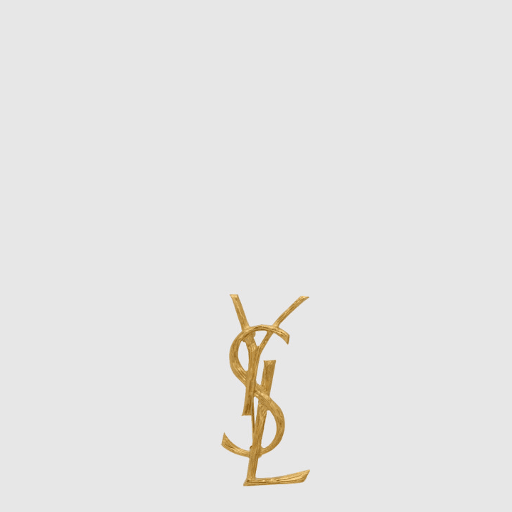 생로랑 오렌지 베이지 소프트 톤 V 77C33A74 피니시 메탈 소재의 CASSANDRE 브로치 748486