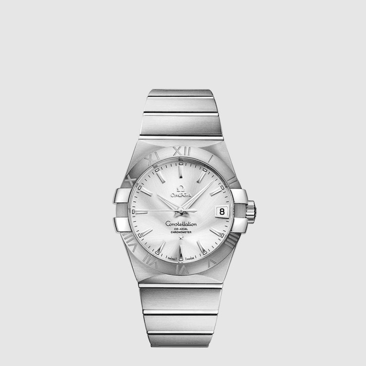오메가 컨스텔레이션 코‑액시얼 크로노미터 38MM 스틸 실버 다이얼