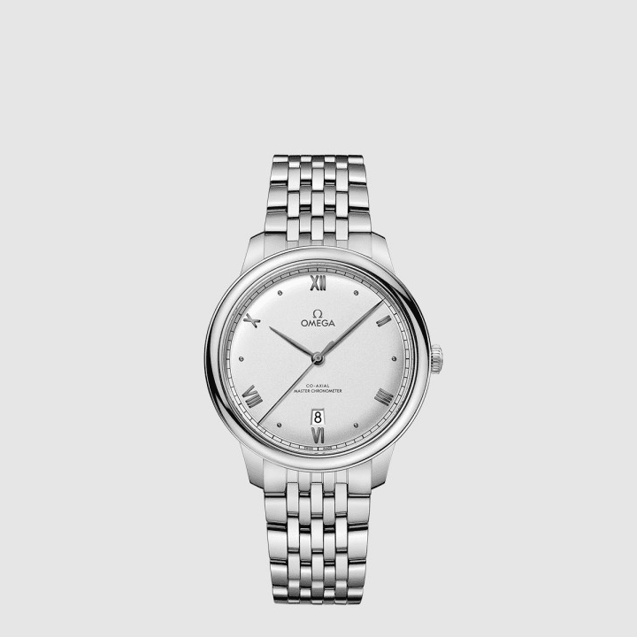 오메가 드 빌 프레스티지 코 액시얼 마스터 크로노미터 40MM 실버&화이트