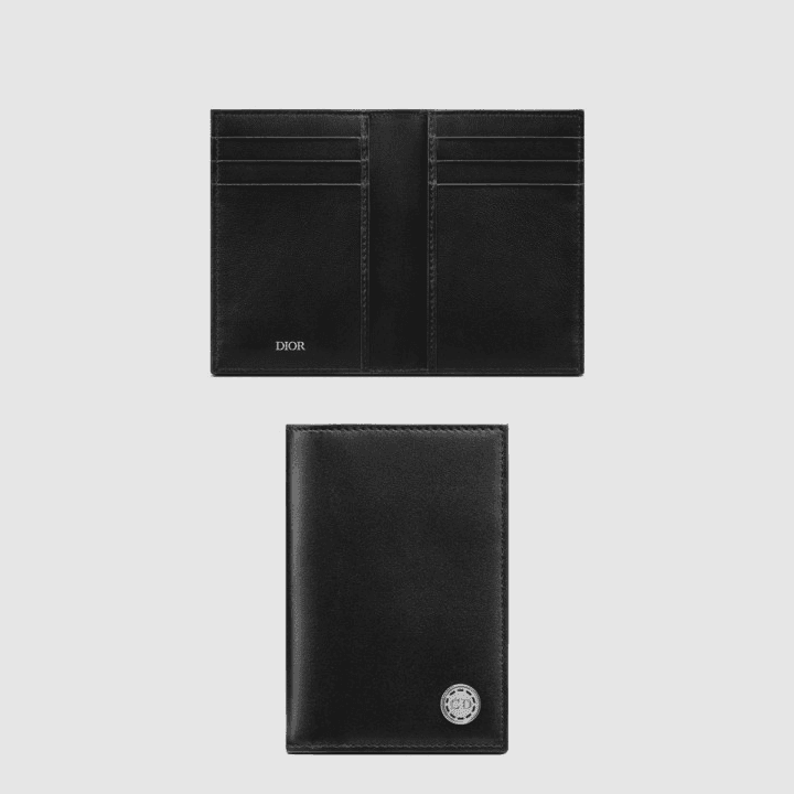 디올 스무스 송아지 가죽 세로형 카드 지갑