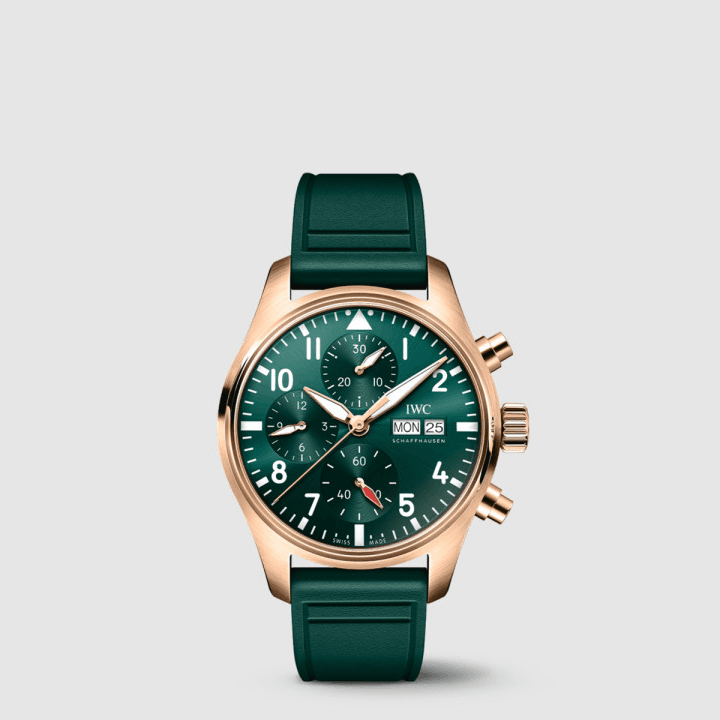 IWC 파일럿 워치 크로노그래프 41 로즈골드&그린