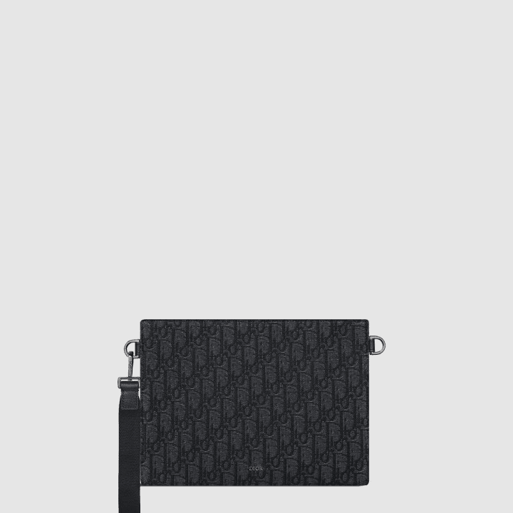 디올 블랙 Dior Oblique 자카드 A5 파우치