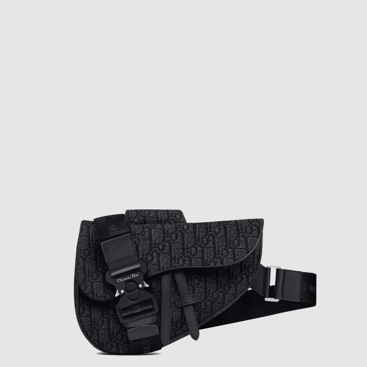 디올 새들 백 블랙 Dior Oblique 자카드
