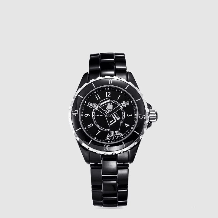 샤넬 마드모아젤 J12 쿠튀르 시계, 38mm 블랙