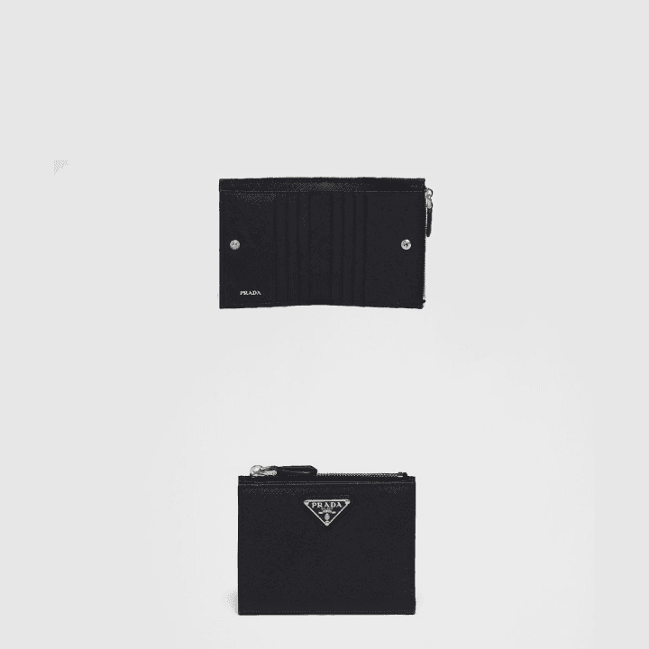 프라다 스몰 사피아노 가죽 블랙 지갑