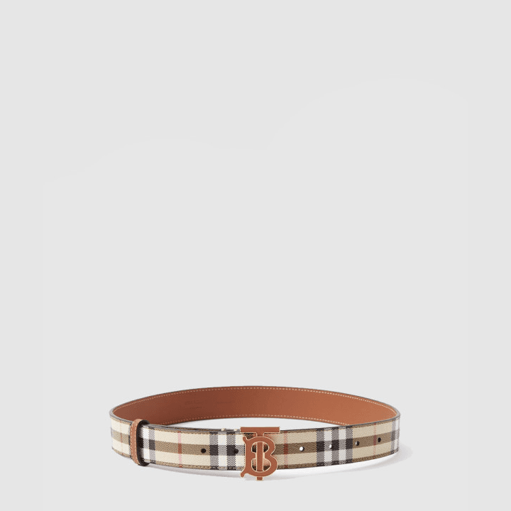 버버리 체크 레더 TB 벨트 80704121