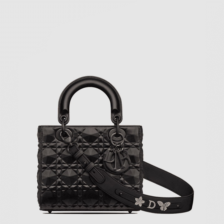 디올 스몰 Lady Dior My ABCDior 백 블랙 다이아몬드 까나쥬 송아지 가죽
