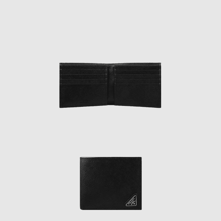 프라다 사피아노 가죽 블랙 반지갑