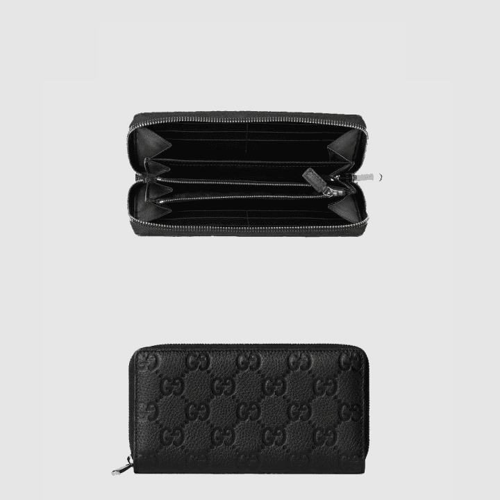 구찌 임프린트 집 어라운드 지갑 GG 가죽