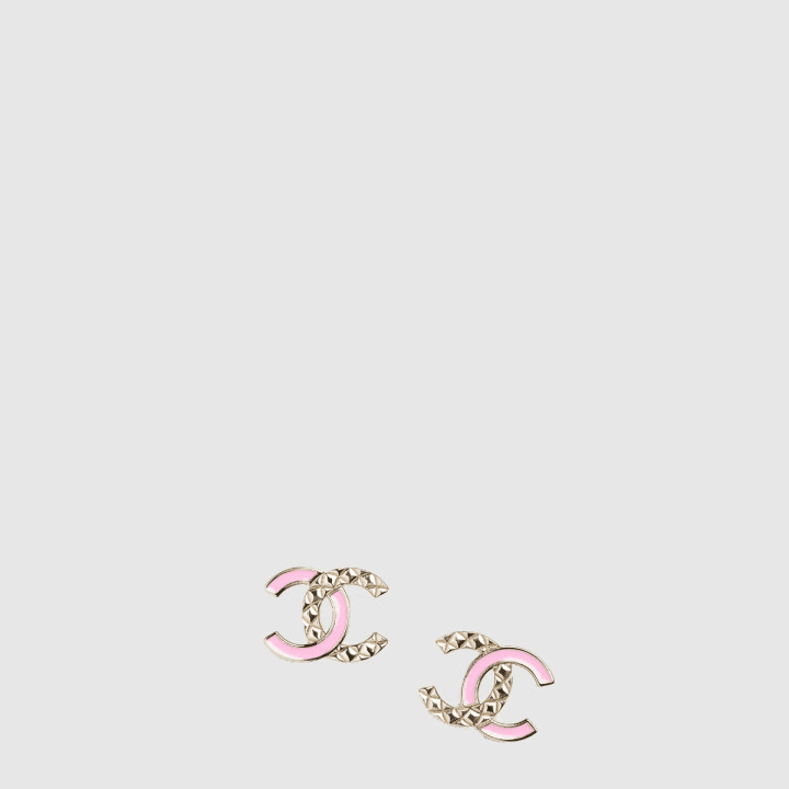 샤넬 스터드 골드&핑크 이어링