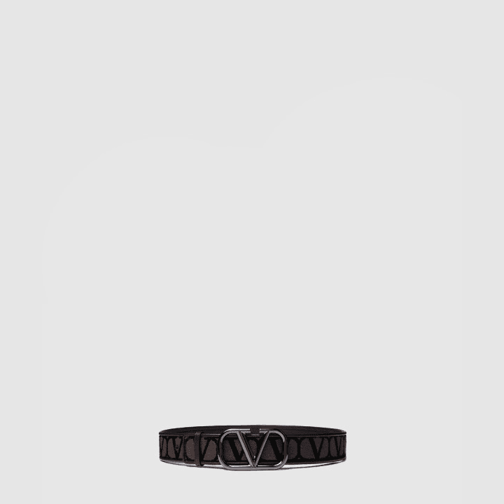 발렌티노 블랙 차콜 딥 톤 컬러웨이 V 로고 벨트