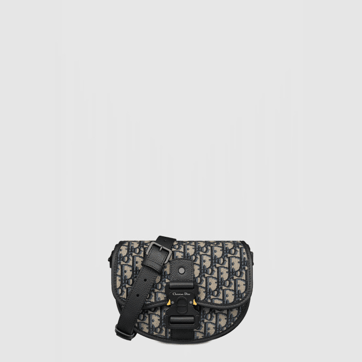 디올 Gallop 미니 메신저 백 베이지 및 블랙 Dior Oblique 자카드