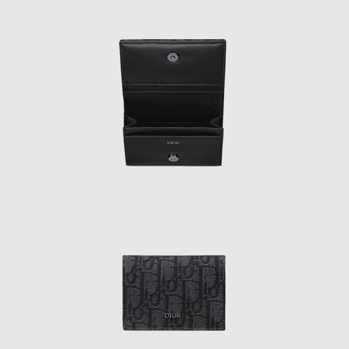 디올 블랙 Dior Oblique 자카드 비즈니스 카드 지갑