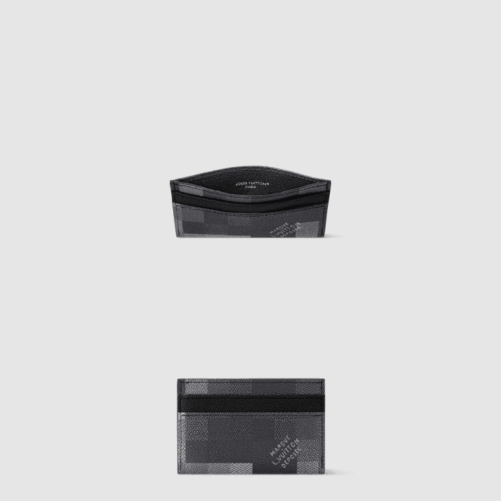 루이비통 더블 카드 홀더 다모플라주 블랙 캔버스