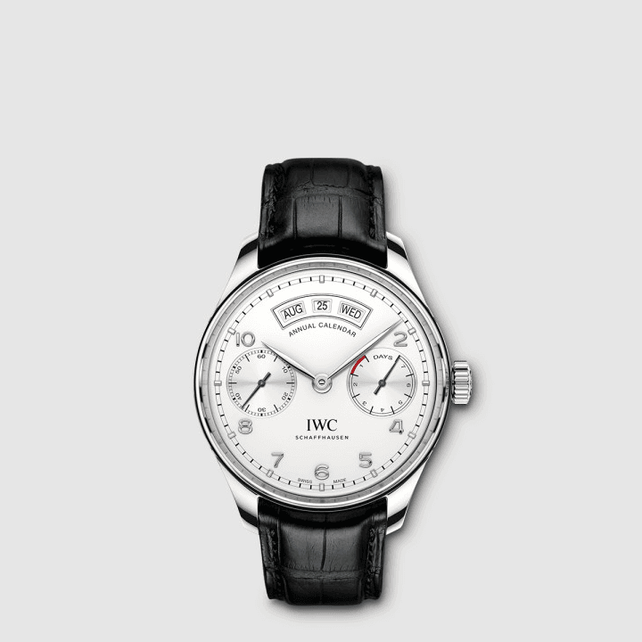 IWC 포르투기저 애뉴얼 캘린더 블랙&실버