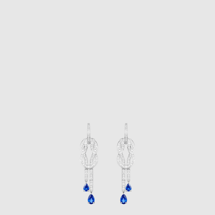 프레드 샹스 앙피니 화이트 골드 다이아몬드 사파이어 이어링