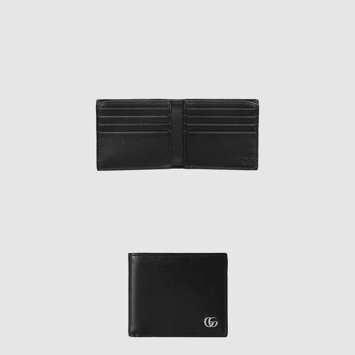 구찌 GG 마몽 반지갑 블랙 소프트 레더