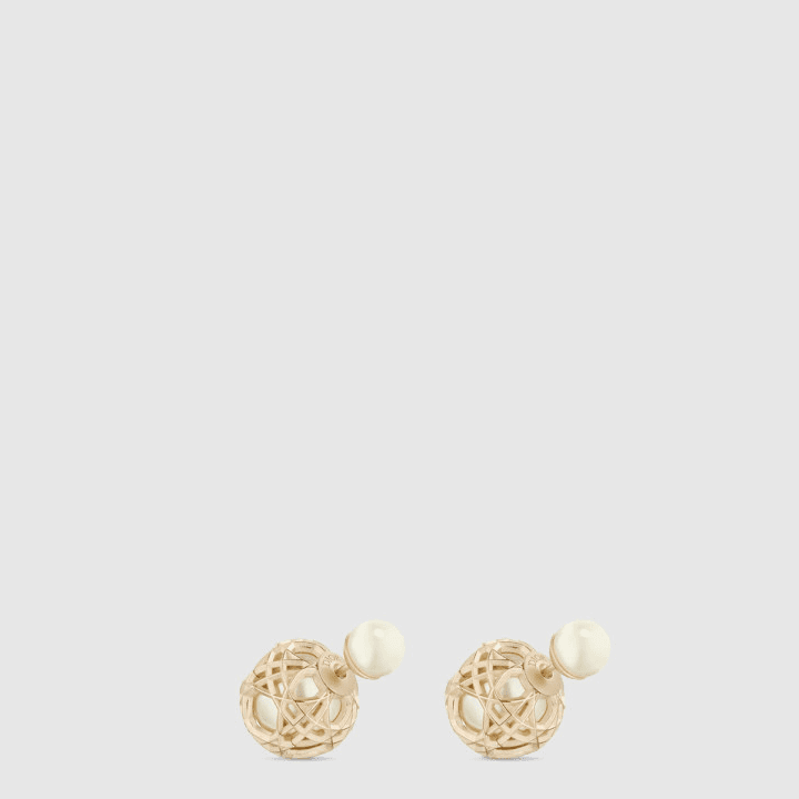 디올 트리발레스 골드&화이트 귀걸이