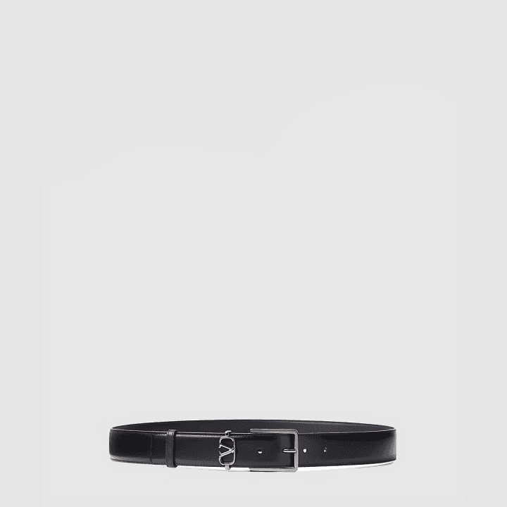 발렌티노 차콜 블랙 딥 톤 컬러웨이 V 로고 벨트