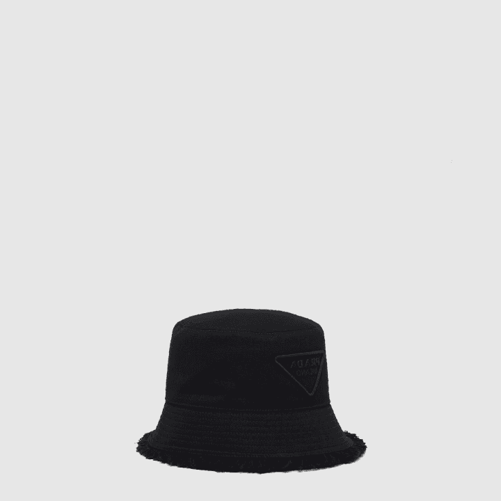 프라다 드릴 버킷햇 블랙