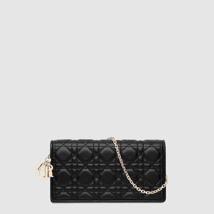 디올 Lady Dior 파우치 블랙 까나쥬 양가죽