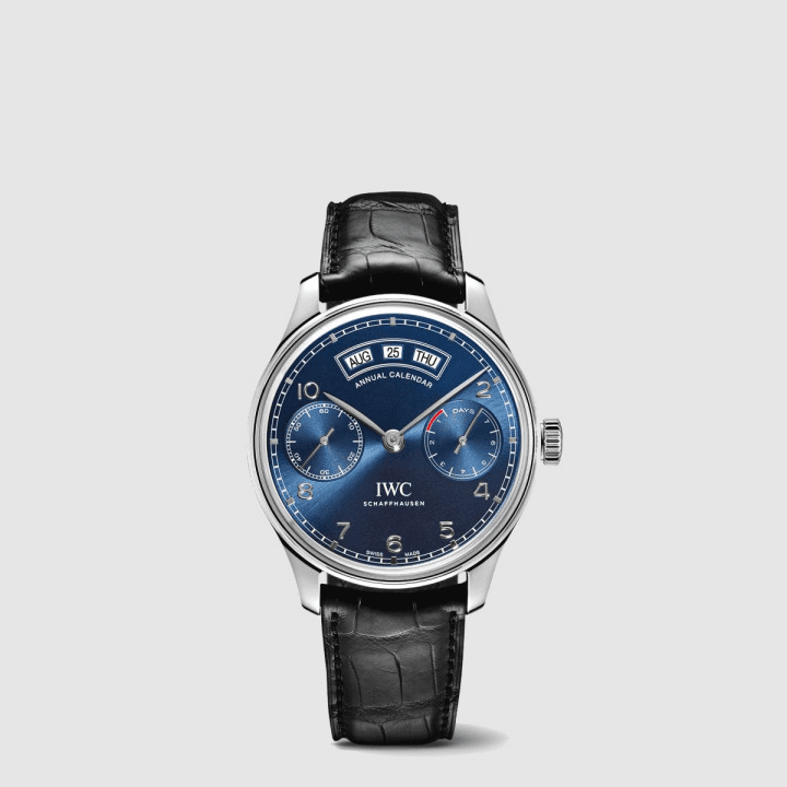 IWC 포르투기저 애뉴얼 캘린더 블랙&블루