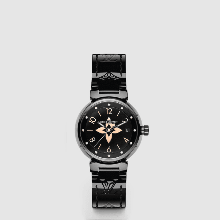 루이비통 땅부르 올 블랙, 쿼츠, 34mm