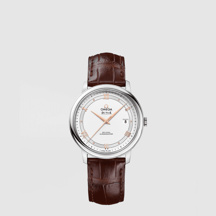 오메가 드 빌 프레스티지 코 액시얼 크로노미터 39.5 mm 브라운&실버