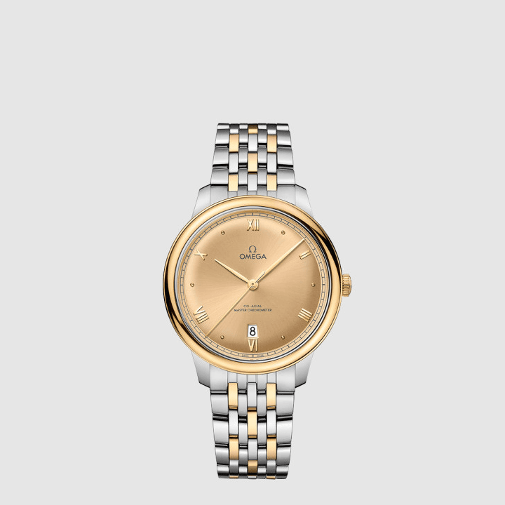 오메가 드 빌 프레스티지 코‑액시얼 마스터 크로노미터 40mm 스틸 옐로우 골드