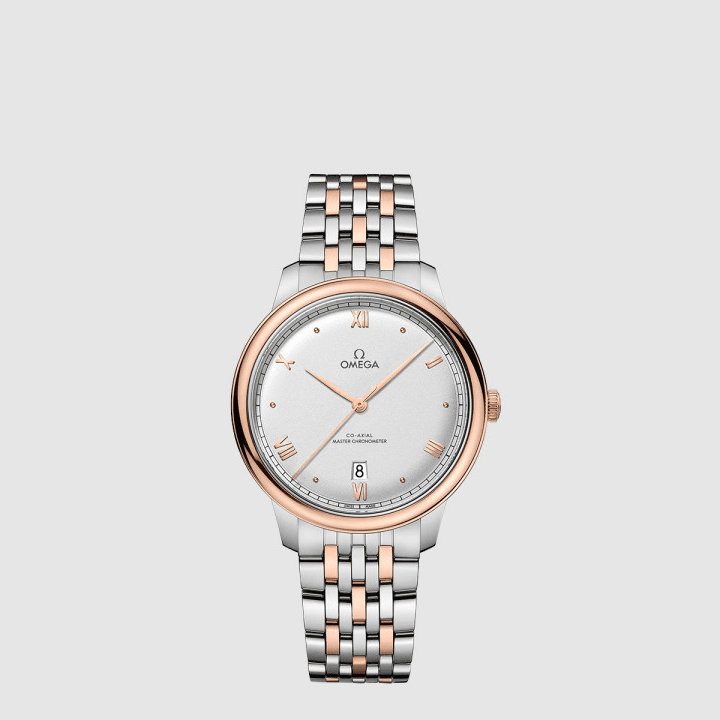 오메가 드 빌 프레스티지 코 액시얼 마스터 크로노미터 40MM 실버&골드
