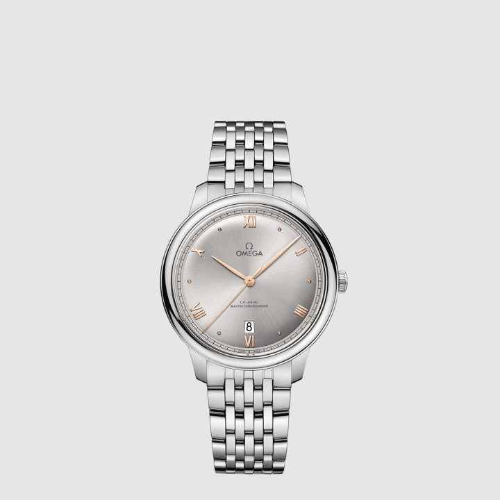 오메가 드 빌 프레스티지 코 액시얼 마스터 크로노미터 40MM 스틸 그레이 다이얼
