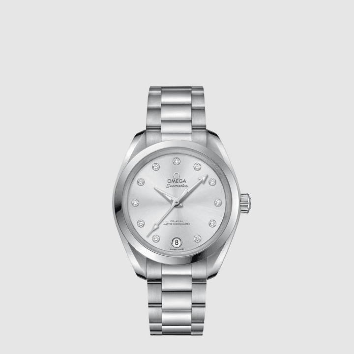 오메가 씨마스터 아쿠아 테라 150M 코 액시얼 마스터 크로노미터 34mm 스틸 다이아몬드 다이얼