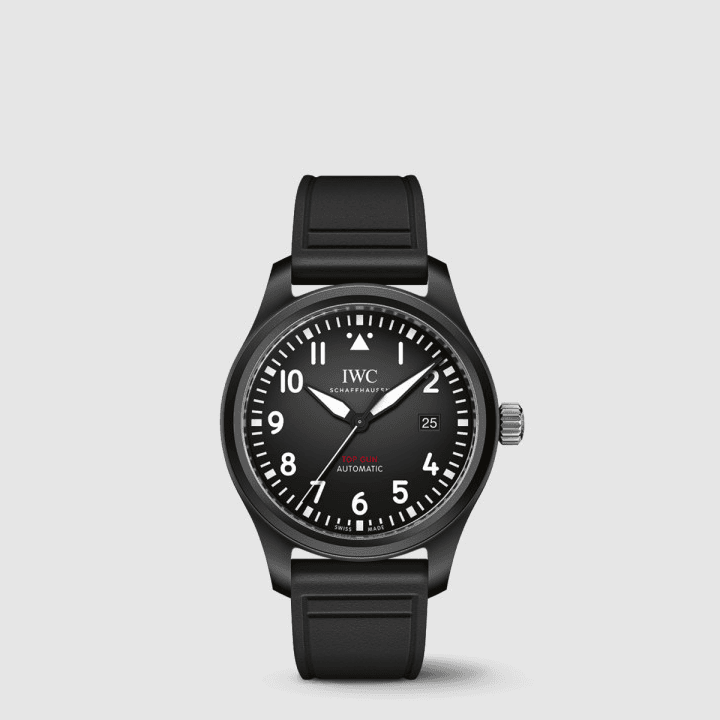 차콜 블랙 딥 톤 다이얼 IWC 파일럿 워치 오토매틱 탑건