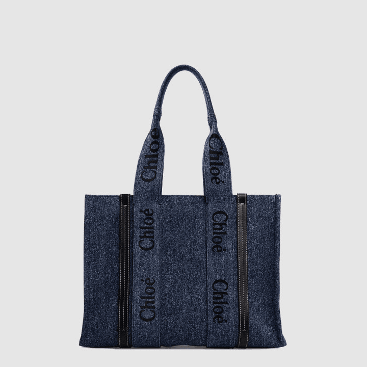 끌로에 미디엄 우디 블루 토트백